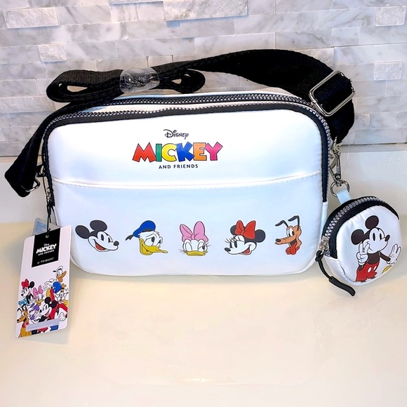 Disney Handbags - NWT Disney Mickey & Friends Full Crossbody Bag + Clip-On Coin Purse/AirPod